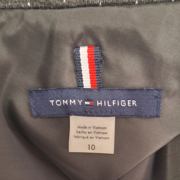 Tommy Hilfiger Gray Pinstripe One Button Women's Blazer Size 10 - Picture 8 of 11